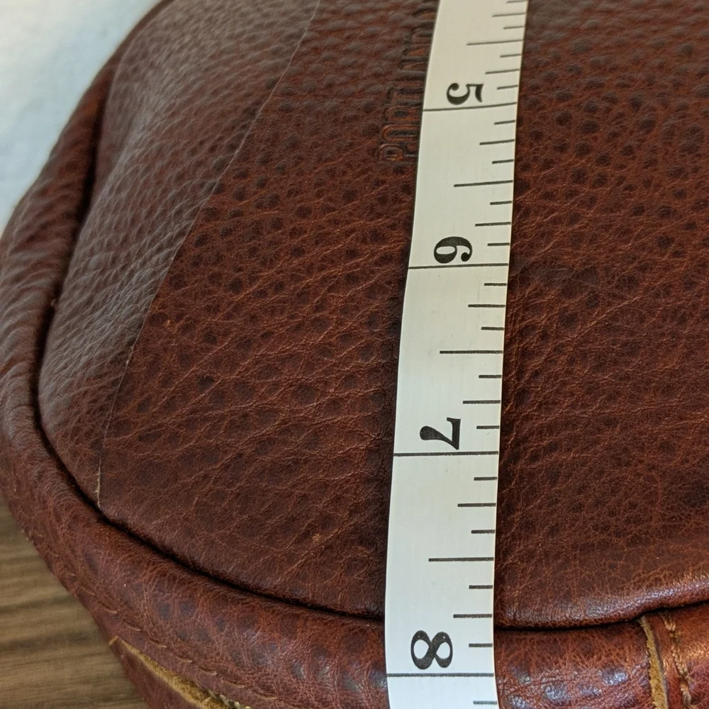 Portland Leather Round Crossbody Bag In Nutmeg - Picture 7 of 9